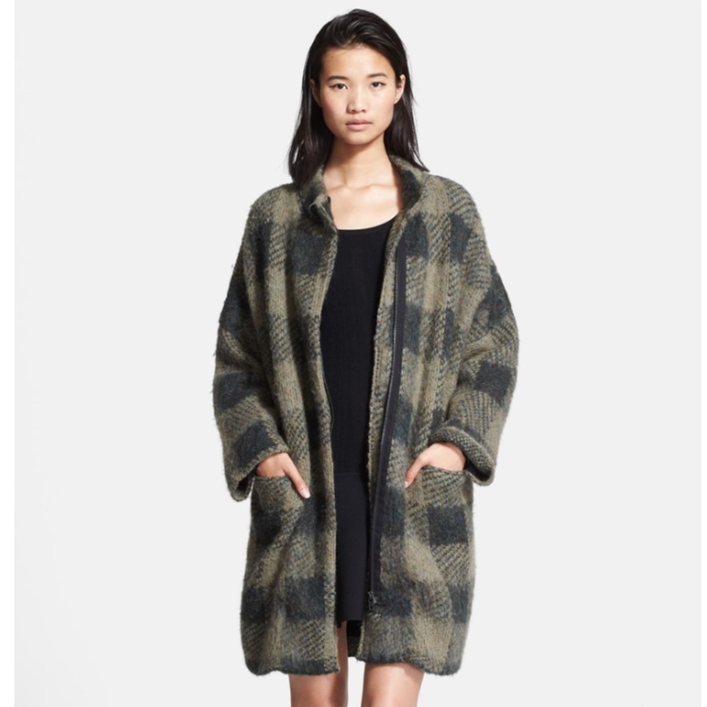 rag & bone CAMMIE Check Mohair Sweater Coat